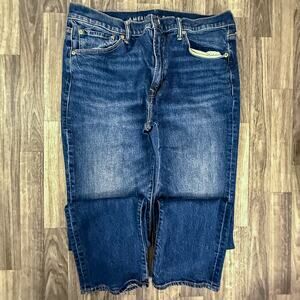 American Eagle Jeans Flex Real Good Blue 36x34 Straight Denim Distressed